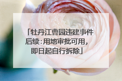 牡丹江曹园违建事件后续:用地审批可用,即日起自行拆除