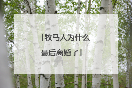 牧马人为什么最后离婚了