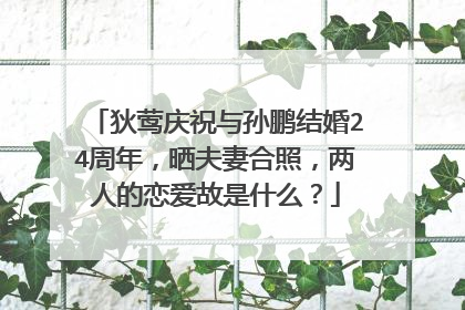 狄莺庆祝与孙鹏结婚24周年，晒夫妻合照，两人的恋爱故是什么？