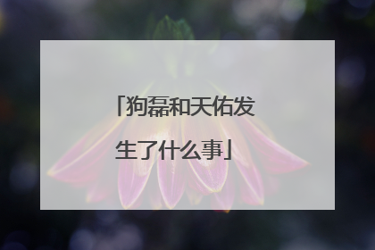 狗磊和天佑发生了什么事
