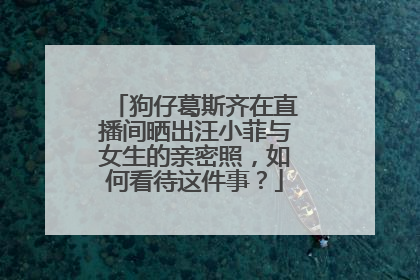 狗仔葛斯齐在直播间晒出汪小菲与女生的亲密照，如何看待这件事？