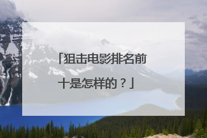 狙击电影排名前十是怎样的?