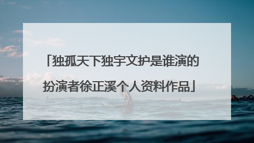 独孤天下独宇文护是谁演的 扮演者徐正溪个人资料作品