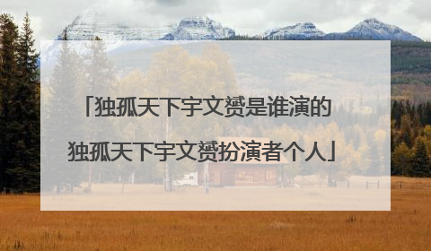 独孤天下宇文赟是谁演的 独孤天下宇文赟扮演者个人
