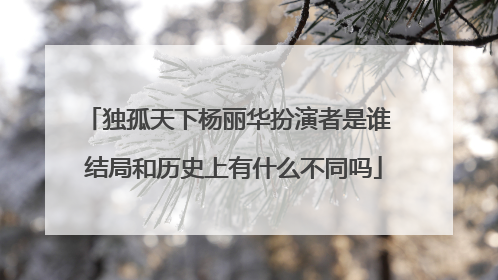 独孤天下杨丽华扮演者是谁 结局和历史上有什么不同吗