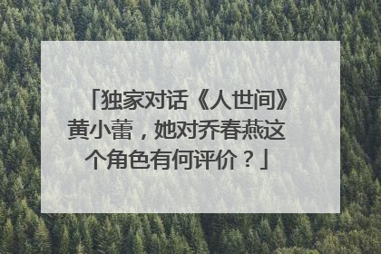 独家对话《人世间》黄小蕾，她对乔春燕这个角色有何评价？