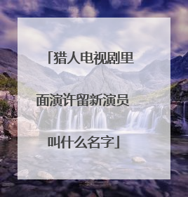 猎人电视剧里面演许留新演员叫什么名字