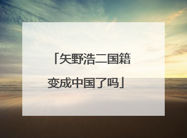 矢野浩二国籍变成中国了吗