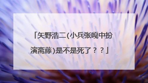 矢野浩二(小兵张嘎中扮演斋藤)是不是死了??