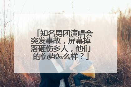 知名男团演唱会突发事故,屏幕掉落砸伤多人,他们的伤势怎么样?