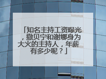 知名主持工资曝光,撒贝宁和谢娜身为大火的主持人,年薪有多少呢?