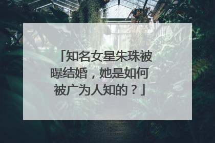 知名女星朱珠被曝结婚,她是如何被广为人知的?