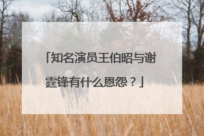 知名演员王伯昭与谢霆锋有什么恩怨？
