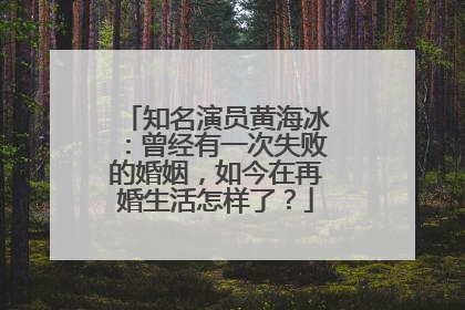 知名演员黄海冰:曾经有一次失败的婚姻,如今在再婚生活怎样了?