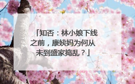知否：林小娘下线之前，康姨妈为何从未到盛家捣乱？