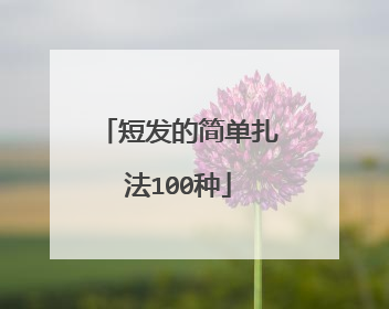短发的简单扎法100种