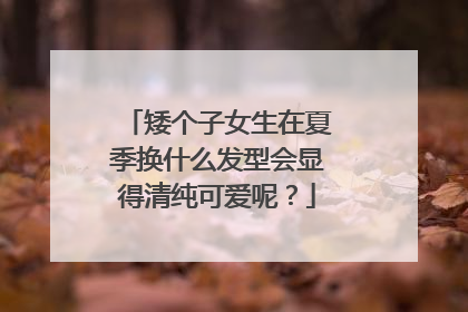 矮个子女生在夏季换什么发型会显得清纯可爱呢?