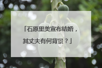 石原里美宣布结婚,其丈夫有何背景?