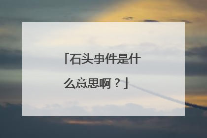 石头事件是什么意思啊？