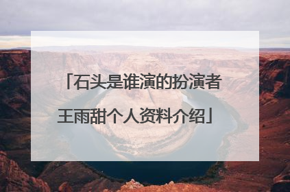 石头是谁演的扮演者王雨甜个人资料介绍