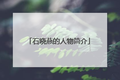 石晓燕的人物简介