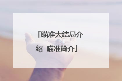 瞄准大结局介绍 瞄准简介