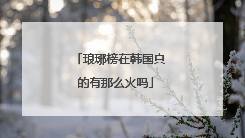 琅琊榜在韩国真的有那么火吗