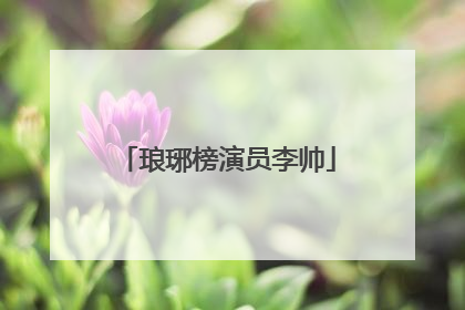 琅琊榜演员李帅