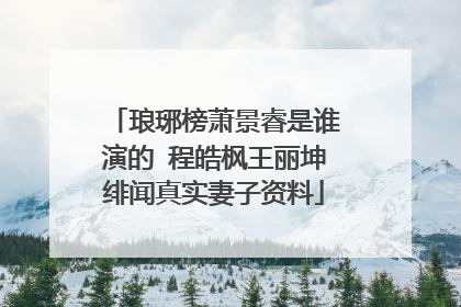 琅琊榜萧景睿是谁演的 程皓枫王丽坤绯闻真实妻子资料