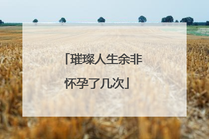 璀璨人生余非怀孕了几次