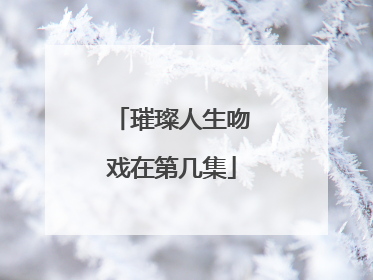 璀璨人生吻戏在第几集