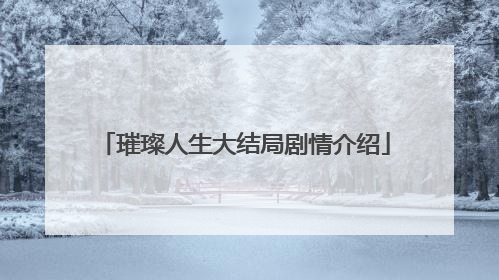璀璨人生大结局剧情介绍