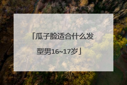 瓜子脸适合什么发型男16~17岁