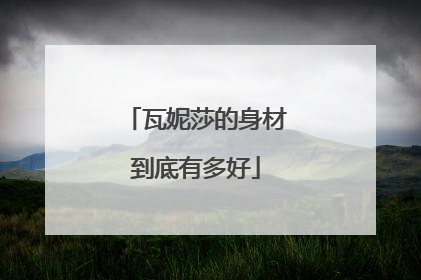 瓦妮莎的身材到底有多好