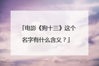 电影《狗十三》这个名字有什么含义？