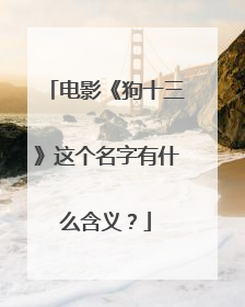 电影《狗十三》这个名字有什么含义？