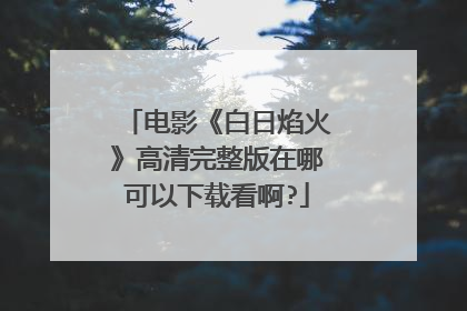 电影《白日焰火》高清完整版在哪可以下载看啊?