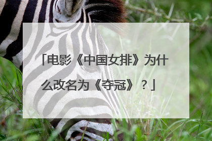 电影《中国女排》为什么改名为《夺冠》?