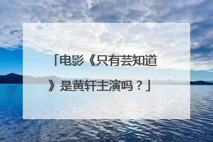 电影《只有芸知道》是黄轩主演吗?
