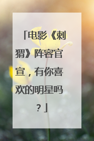 电影《刺猬》阵容官宣,有你喜欢的明星吗?