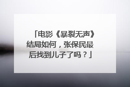 电影《暴裂无声》结局如何，张保民最后找到儿子了吗？
