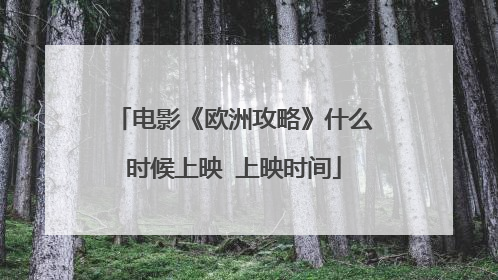 电影《欧洲攻略》什么时候上映 上映时间