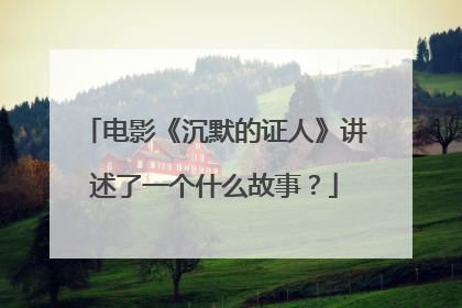 电影《沉默的证人》讲述了一个什么故事?