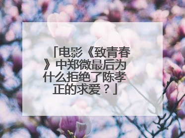 电影《致青春》中郑微最后为什么拒绝了陈孝正的求爱?