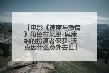 电影《速度与激情》角色布莱恩·奥康纳的扮演者保罗·沃克因什么意外去世