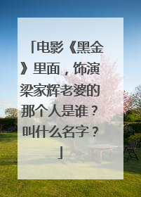电影《黑金》里面,饰演梁家辉老婆的那个人是谁?叫什么名字?