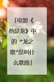 电影《 他是龙》中的 “龙之歌”是叫什么歌曲
