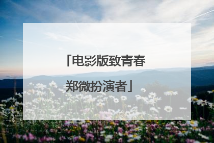 电影版致青春郑微扮演者