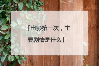 电影第一次，主要剧情是什么