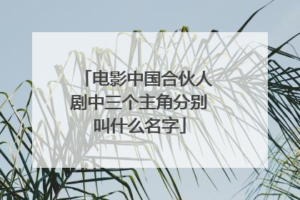 电影中国合伙人剧中三个主角分别叫什么名字